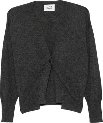 Alpha Studio Cardigan met knoopsluiting - Dames - Vesten - Grijs - S - Truien & Vesten