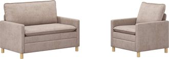 vidaXL Set Di Divani 2 Pz Beige Poliestere Vidaxl