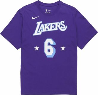 Nike City Edition Alphabet T-Shirt Lakers Lebron James No. 6 Asia Sizing Court Purple DA7385-551