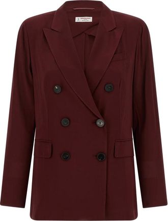 Alberto Biani Blazers, female, Red, Size: 2XS Double-breasted Blazer