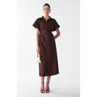 Willa Zel Midi Dress in Chocolate at Nordstrom, Size 4
