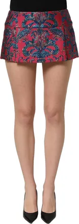 Dolce & Gabbana Womens Multicolor Floral Jacquard Midwaist Mini Skirt