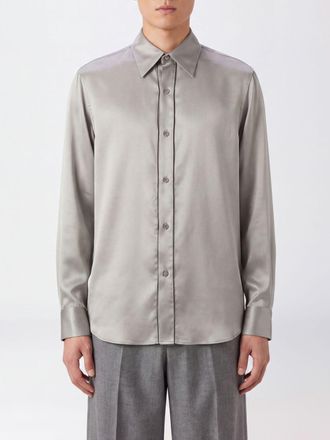 Dries Van Noten Classic Silk Shirt with French Collar and Curved Hem