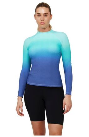 Free Sport By Gottex Nixi Long Sleeve Rash Guard Swim Top in Multi Green at Nordstrom, Size Medium