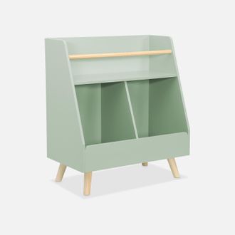 Sweeek Sweeek - Mueble Para Ni&ntilde;os, 2 Compartimentos, Tobias, Verde, 61.5x35x69.5 Cm
