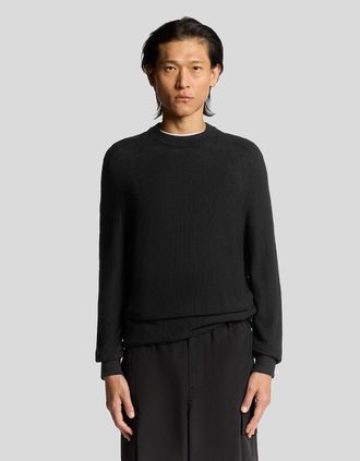 Lyle & Scott Lyle And Scott Mens Pique Knit Mock Neck Jumper - Black - Size: XXL