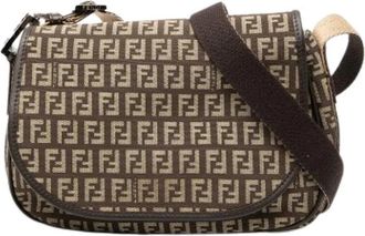 Fendi Pre-owned Crossbody Bag - Dames - Vintage Schoudertas - Bruin - ONE Size - Leer - Vintage