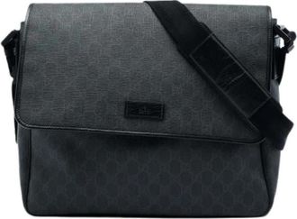 Gucci Pre-owned Vintage Canvas Crossbody Bag - unisex - Vintage Schoudertas - Zwart - ONE Size - Leer - Vintage