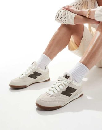 New Balance RC42 rubber sole sneakers in white and brown - Exclusive to ASOS