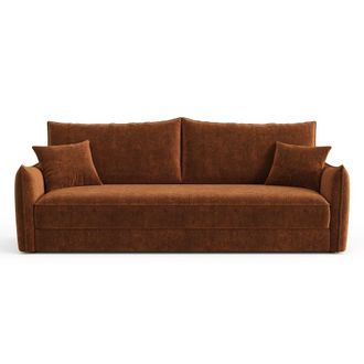 Sia Home Sof&aacute; cama 3 plazas terciopelo texturizado terracota 213 cm