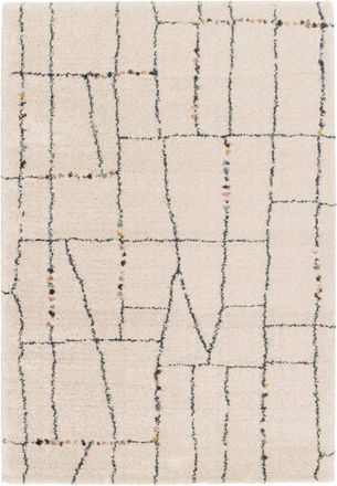 AFK Living Alfombra shaggy gruesa y suave fácil de mantener beige 160 x 230 cm