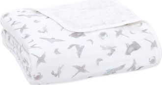 Aden + Anais Dream Organic Cotton Muslin Blanket in Map The Stars Grey at Nordstrom