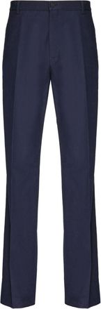 Ferragamo logo-plaque cotton straight-leg trousers - men - Cotton/Cotton - 50 - Black