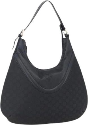 Gucci Pre-owned Shoulder Bags, female, Black, Size: ONE SIZE Pre-owned Vintage Canvas Shoulder Bag