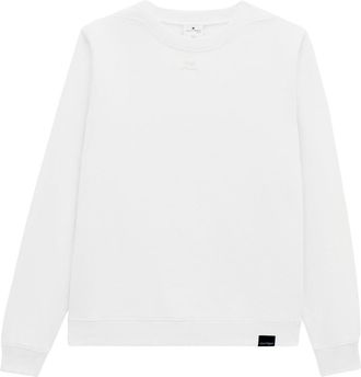 Courr&egrave;ges embroidered-logo cotton sweatshirt - unisex - Cotton - S - White