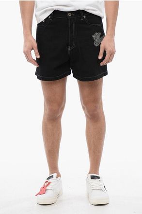 Off-white Dark Washed Shorts with Logo Embroidery size 30