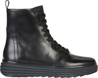 Geox Phaolae Enkellaarsjes - Dames - Veterlaarzen - Zwart - 36 EU - Schoenen