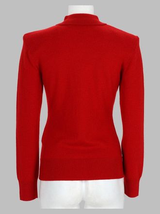 Rotate Merino Wool and Cashmere Polo Sweater - Red