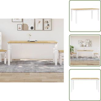 vidaXL The Living Store Tavolo da Pranzo Corona 160x80x75 cm in Legno Massello di Pino - Tavolo da pranzo in pino