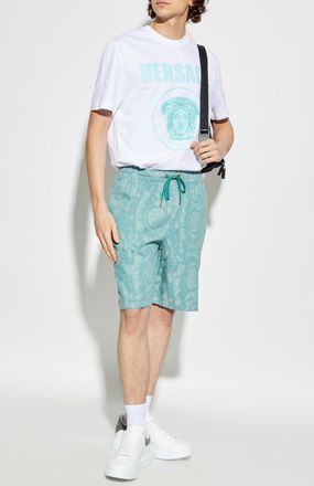 Versace Jacquard Shorts, Mens, Blue