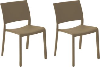 Resol Sillas Fiona Resol Pl&aacute;stico Marr&oacute;n (pack De 2)