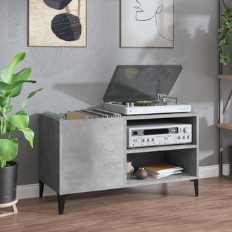 vidaXL Vidaxl - Mueble Discos Madera Contrachapada Gris Hormig&oacute;n 84,5x38x48 Cm