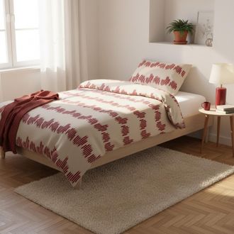 KASANOVA Parure copripiumino 1 piazza e mezza geometrico bordeaux