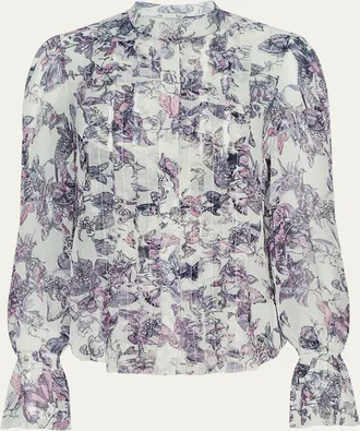 L'agence Eunice Ruffle-Sleeve Blouse