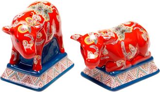 Certified International Tracy Porter French Meadows 3D Cow Salt & Pepper Set