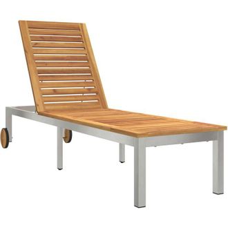 vidaXL Tumbona Marr&oacute;n 207 X 58 X 35 Cm Madera Maciza De Acacia Vidaxl