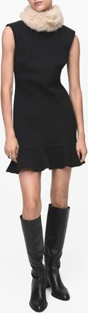 Mango Landa Sleeveless Ruffle Hem Dress in Black at Nordstrom, Size 10