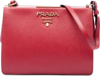 Prada Pre-owned Prada Saffiano and City Calf Light Frame Crossbody Ladies IQR6M1TYBM8L6SVX