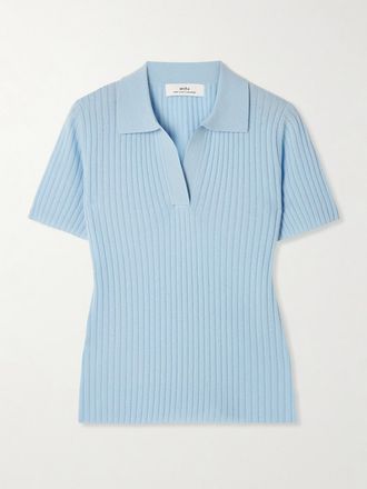 arch4 Polo In Cashmere Biologico A Coste Jennifer - Blu