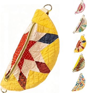 Generic Vintage-Inspired Patchwork Quilted Sling Bag,Womens Patchwork Quilted Crossbody Bag, with Adjustable Strap (Style-b)