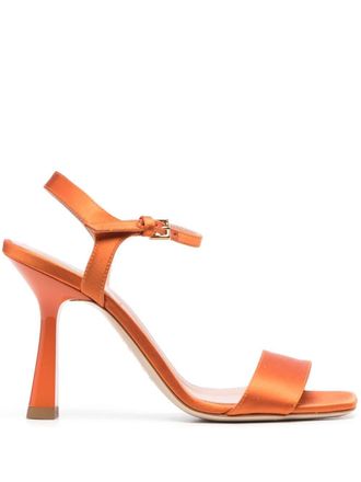 Alberta Ferretti 95mm ankle-strap sandals - women - Viscose/Silk/Calf Leather/Rubber/Calf Leather - 37.5 - Orange