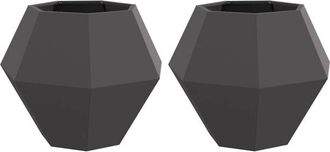 vidaXL Jardinera 2 Pcs Negro 75 X 75 X 60 Cm Acero Vidaxl
