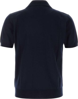 Valentino Garavani Mens Knit Polo Shirt Navy