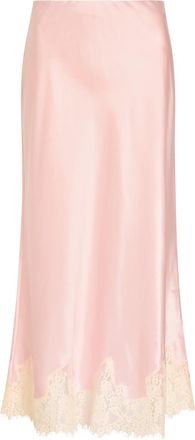 Reformation Carolina Lace-trim Silk Skirt - Light Pink - S (UK8-10 / S)