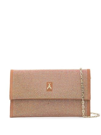 Patrizia Pepe Clutch con strass - Marrone