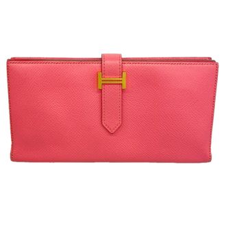 Herm&egrave;s Rose Azalee Epsom Leather Leather Long Wallet (Bi-Fold) (Pre-Owned)