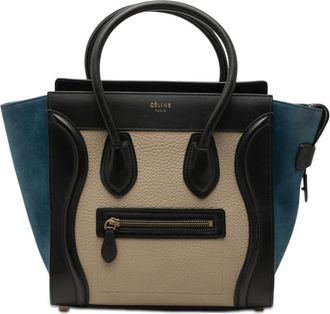 Celine Pre-owned Celine Micro Tricolor Calfskin and Nubuck Luggage Tote Ladies BIGCYZZQHGTAQG3L