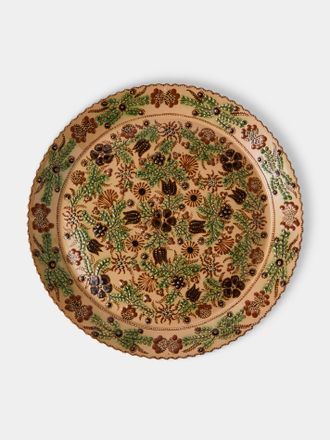 Poterie d'&Eacute;vires Flowers Hand-Painted Ceramic Round Platter