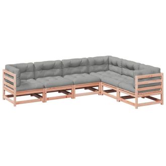 vidaXL Set Divani Giardino 6 pz Cuscini Legno Massello Abete Douglas vidaXL