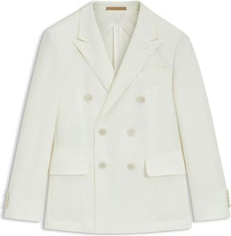 BOSS Slim-fit blazer in melange cotton and cashmere