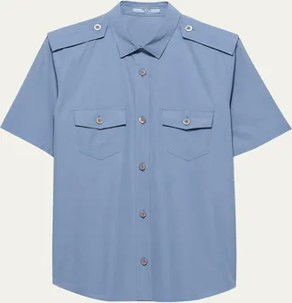 Prada Short-Sleeve Cotton Utility Shirt