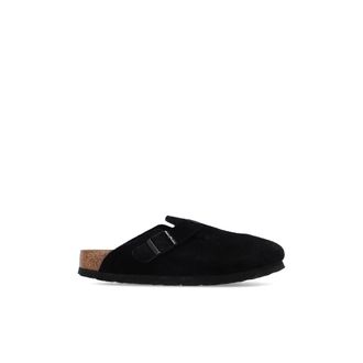 Birkenstock Boston Soft Footbed Narrow Fit - Dames - Slip ons - Zwart - 35 EU - Leer - Schoenen