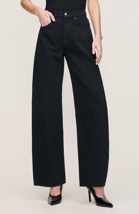 DL1961 Taylor Relaxed Barrel High Waist Jeans in Black at Nordstrom, Size 23