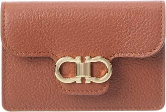 Ferragamo Ferragamo Gancini Leather Card Holder