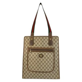 Gucci Pre-owned Tote Bags, female, Beige, Size: ONE SIZE Pre-owned Canvas Tote Bag