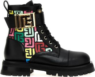 Balmain Multicolor Lace Up Ankle Boots